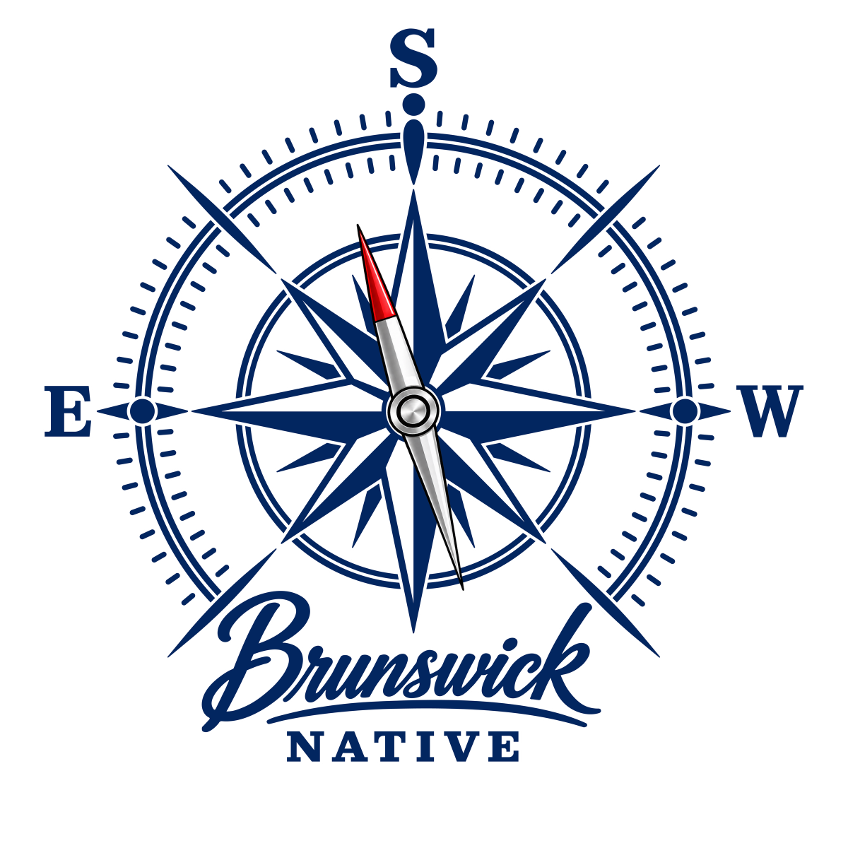 Official South-up Brunswick NATIVE compass decal concept